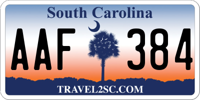 SC license plate AAF384