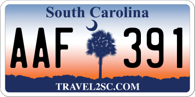 SC license plate AAF391