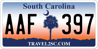 SC license plate AAF397