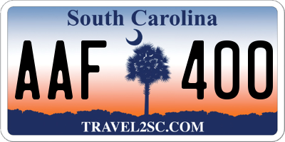 SC license plate AAF400