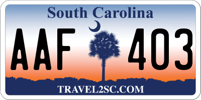 SC license plate AAF403