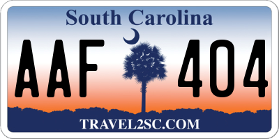 SC license plate AAF404