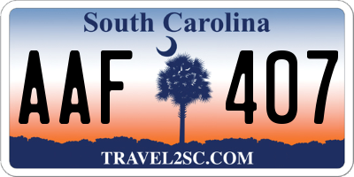 SC license plate AAF407