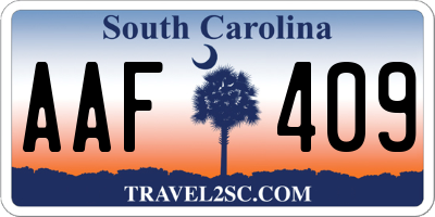 SC license plate AAF409