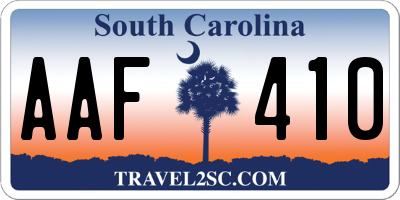 SC license plate AAF410