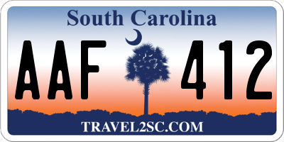 SC license plate AAF412