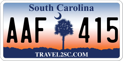 SC license plate AAF415