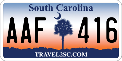 SC license plate AAF416