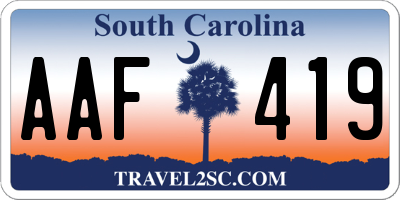 SC license plate AAF419