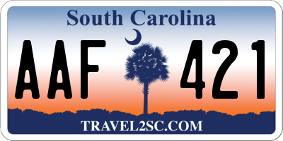 SC license plate AAF421