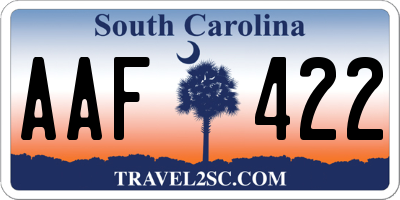 SC license plate AAF422