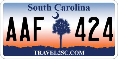 SC license plate AAF424