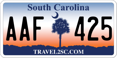 SC license plate AAF425