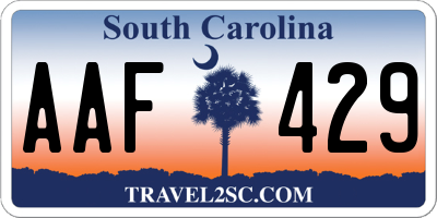 SC license plate AAF429