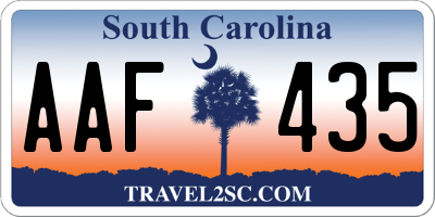 SC license plate AAF435