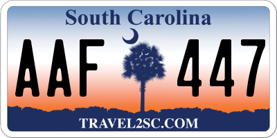 SC license plate AAF447