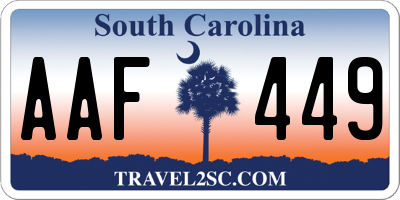 SC license plate AAF449