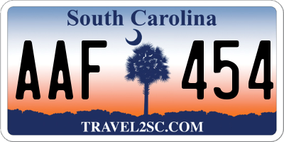 SC license plate AAF454