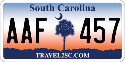 SC license plate AAF457