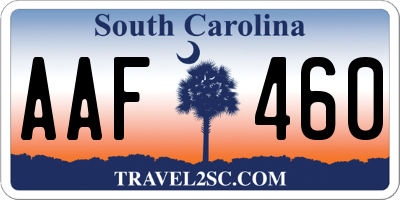 SC license plate AAF460