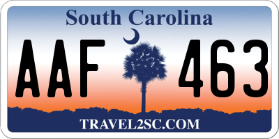 SC license plate AAF463