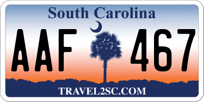 SC license plate AAF467