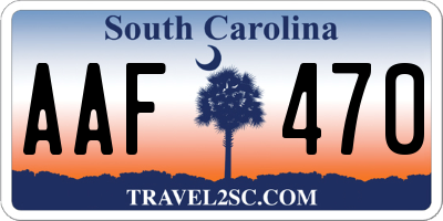 SC license plate AAF470