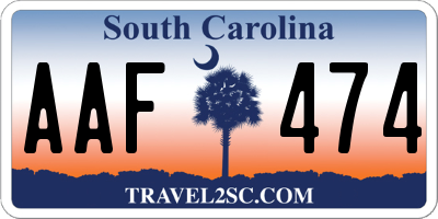 SC license plate AAF474