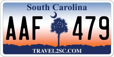 SC license plate AAF479