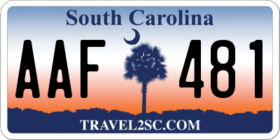 SC license plate AAF481