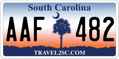 SC license plate AAF482