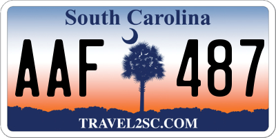 SC license plate AAF487