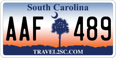 SC license plate AAF489