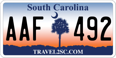 SC license plate AAF492