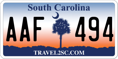 SC license plate AAF494