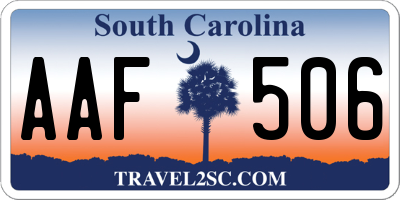 SC license plate AAF506