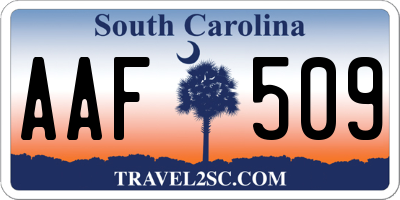 SC license plate AAF509