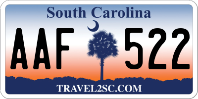 SC license plate AAF522