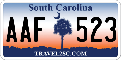 SC license plate AAF523