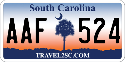 SC license plate AAF524