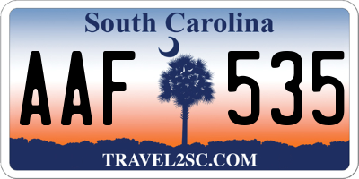 SC license plate AAF535