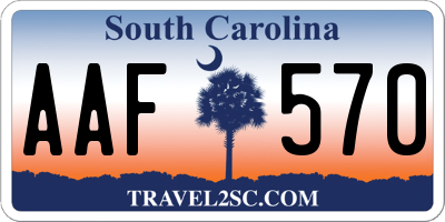 SC license plate AAF570