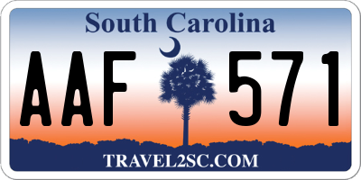 SC license plate AAF571