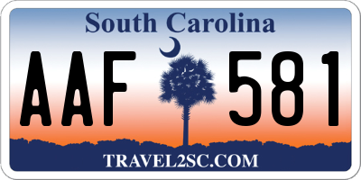 SC license plate AAF581