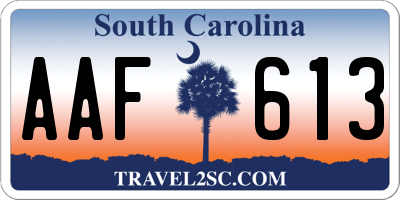 SC license plate AAF613