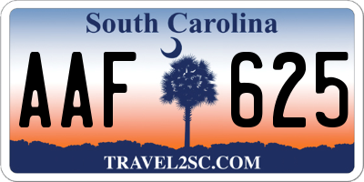 SC license plate AAF625