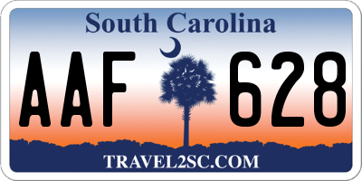 SC license plate AAF628