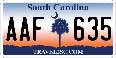 SC license plate AAF635