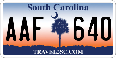 SC license plate AAF640