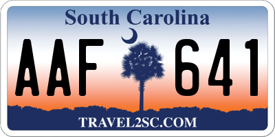 SC license plate AAF641